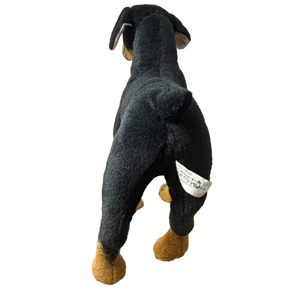 Rottweiler‎ Realistic Plush Black Brown Standing Dog Stuffed Animal Toy 20 x 17